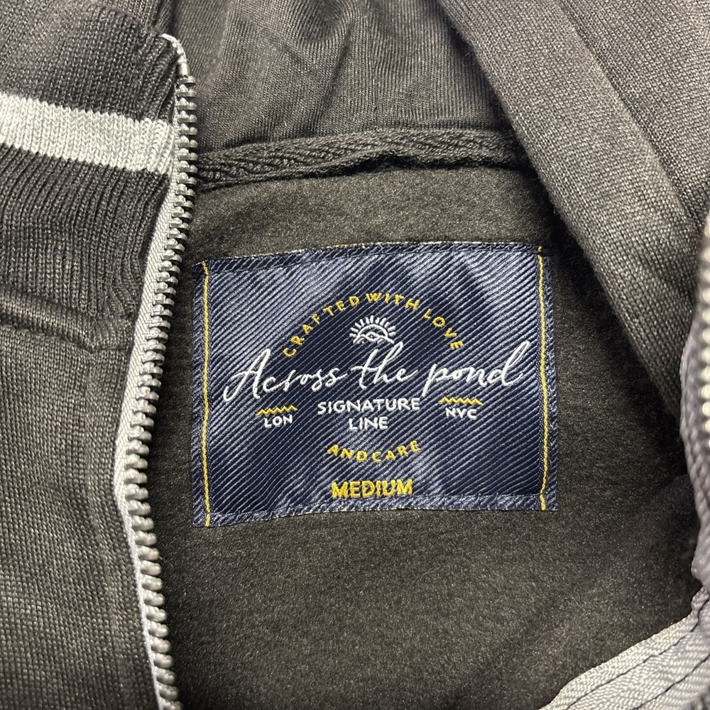 Across the Pond Boys Black Hooded Full Zip Jacket Medium 12/14 ATP-1016F220 NWT - Picture 5 of 9